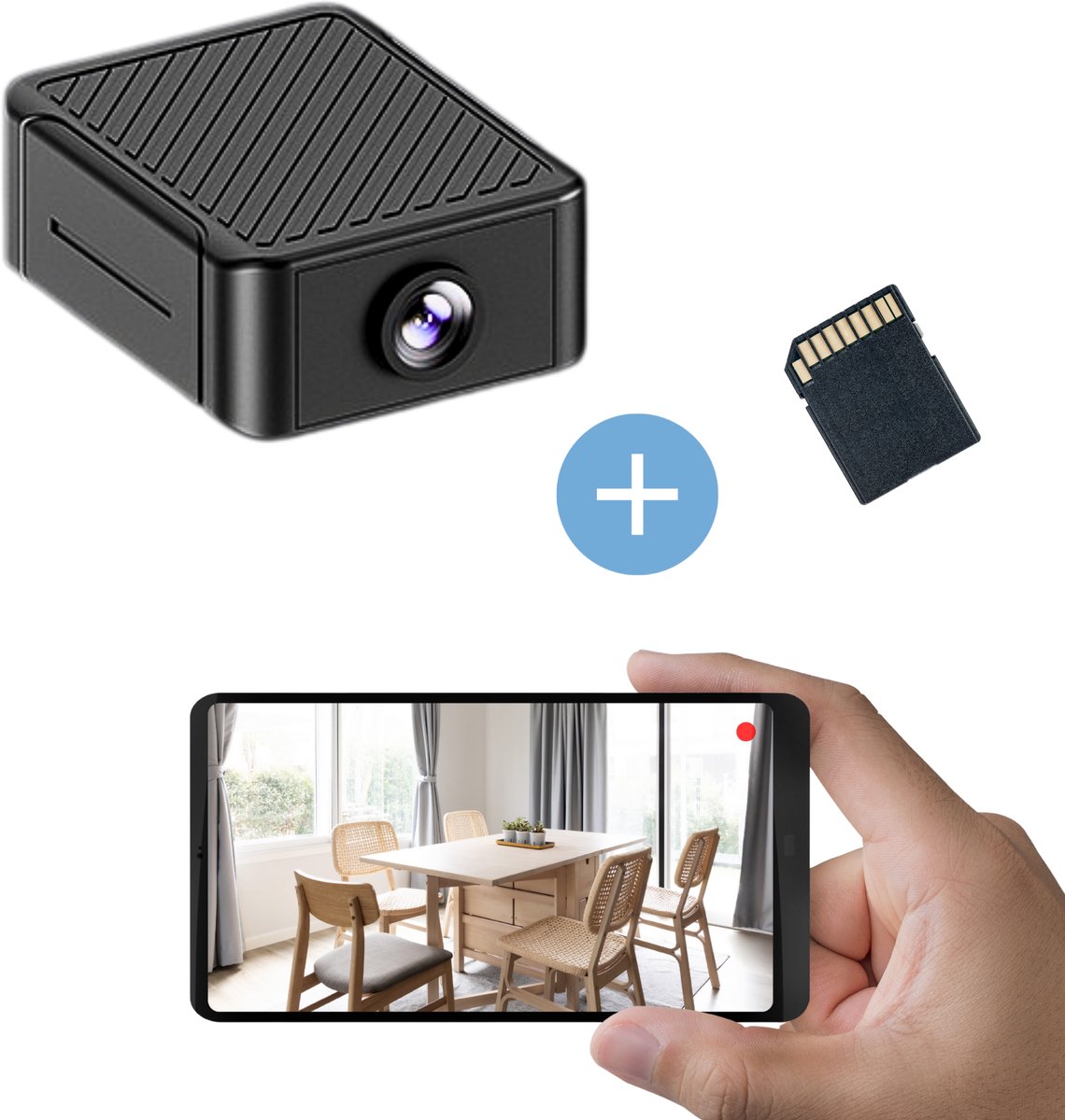 Mondura Mini Camera Verborgen Spycam – Kleine Spy Camera - WiFi 1080p - Nachtzicht Bewegingsdetectie - Met App