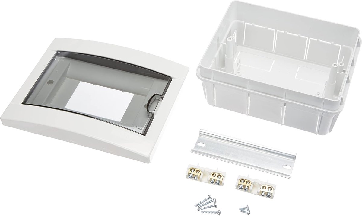 Verdeelbox - Groepenkast - Elektrische Installatie - Zes Modules - 18.5x14.1cm - Wit