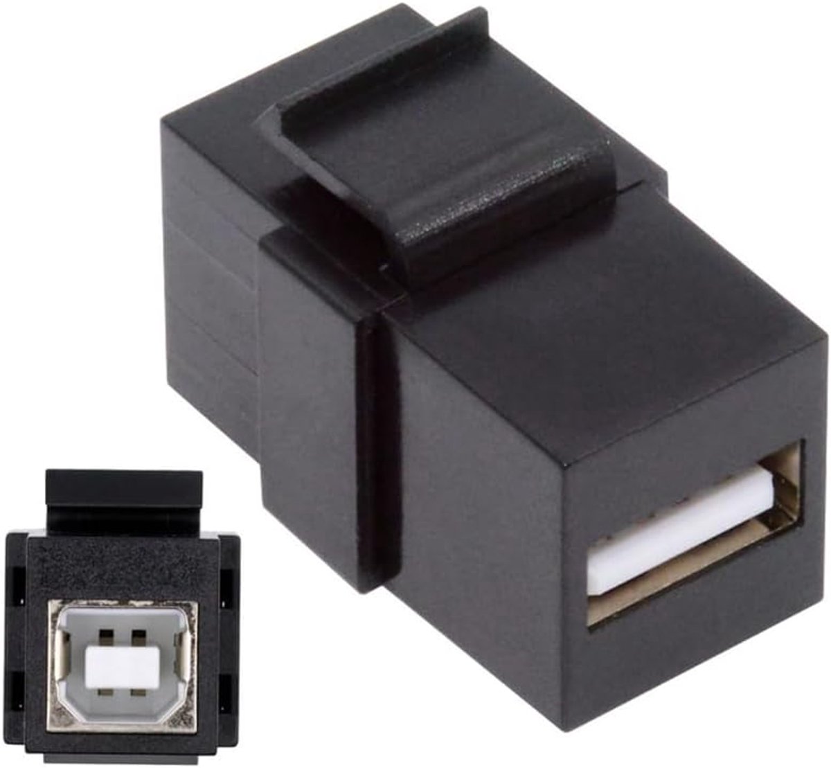 USB Koppeling Adapter - Keystone Jack - Wandpaneel Uitbreiding - Hoge Snelheid 480 Mbps - 10x10x1 cm