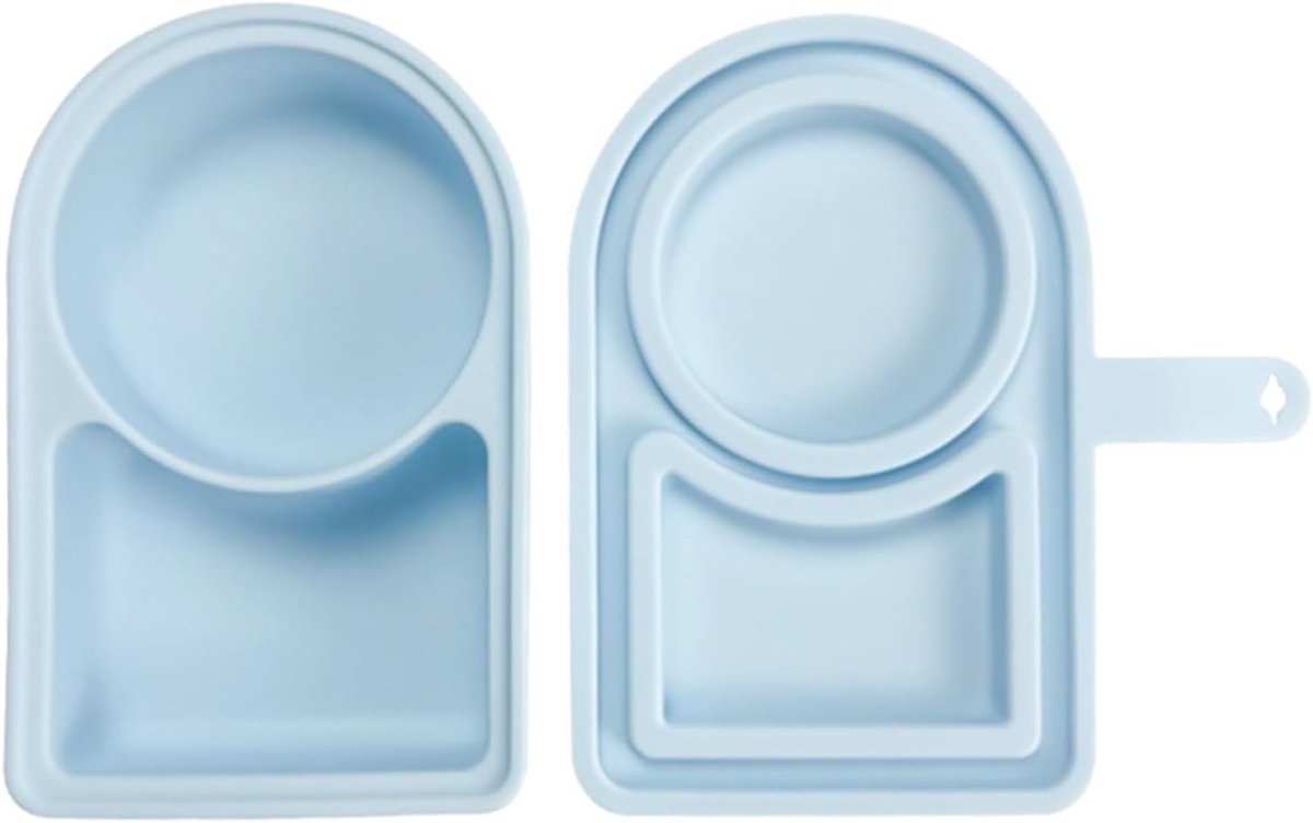 Snack Containers - Opbergdozen - Maaltijd Voorbereiding - Dubbele Vakken - 14x9x4 cm - Blauw
