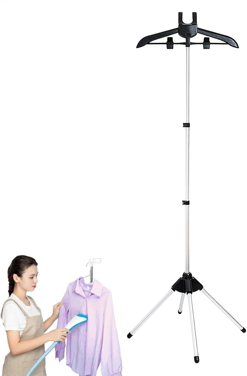 Kledinghangerstandaard - Kledingrek Stomen - Kleding Stomen - 360 Graden Draaibaar - Max 155cm Hoog - Zwart