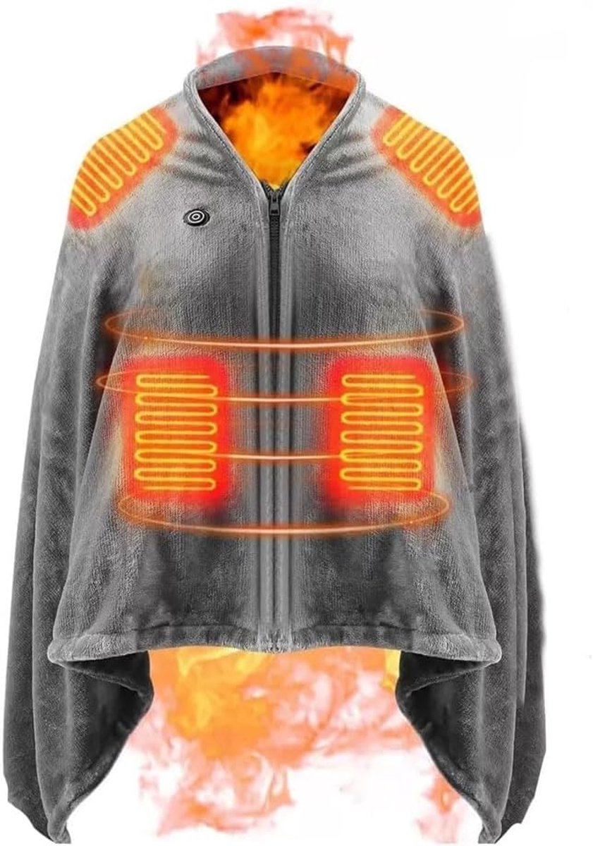 Elektrisch verwarmde deken - Luxe knuffeldeken - Gezellig warm blijven - 3 warmtestanden - 150 x 85 cm - Grijs