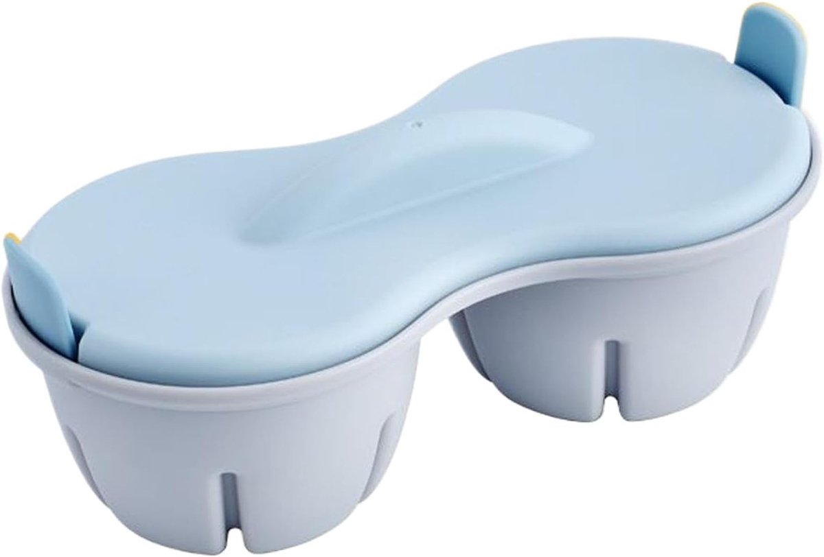 Magnetron Eierkoker - Stoom Eieren - Snelle Maaltijden - Dubbele Holtes - 22 cm Breed - Blauw