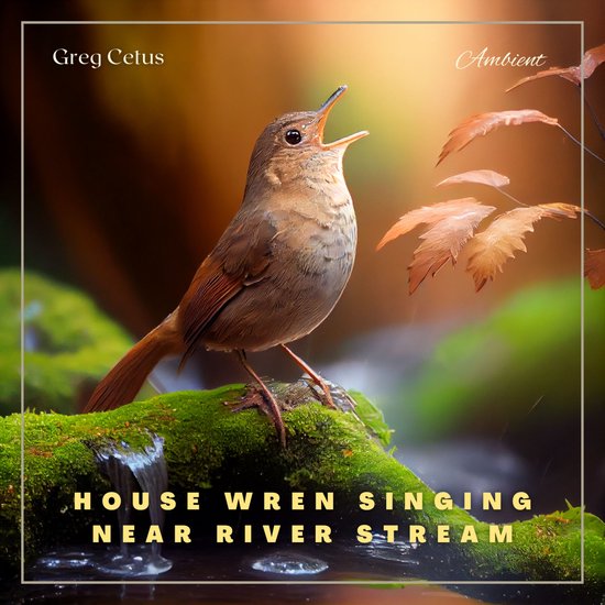 House Wren Singing Near River Stream - cover