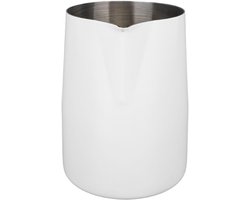 Melkschuimkan Roestvrij Staal - Latte Art Kruik - Koffie Bereiden - Precisie Schaalverdeling - 450 Ml - Wit