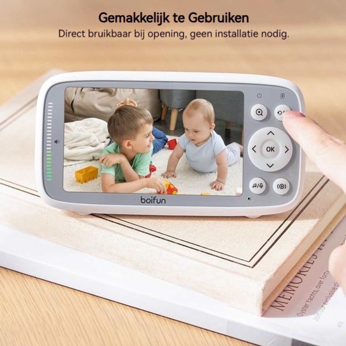 BOIFUN VB616 Babyfoon - Babyfoon met 2 Camera - Groot 4 Inch HD Baby Monitor - Video & Audio - met Slimme Functies - Baby Camera – foto 4