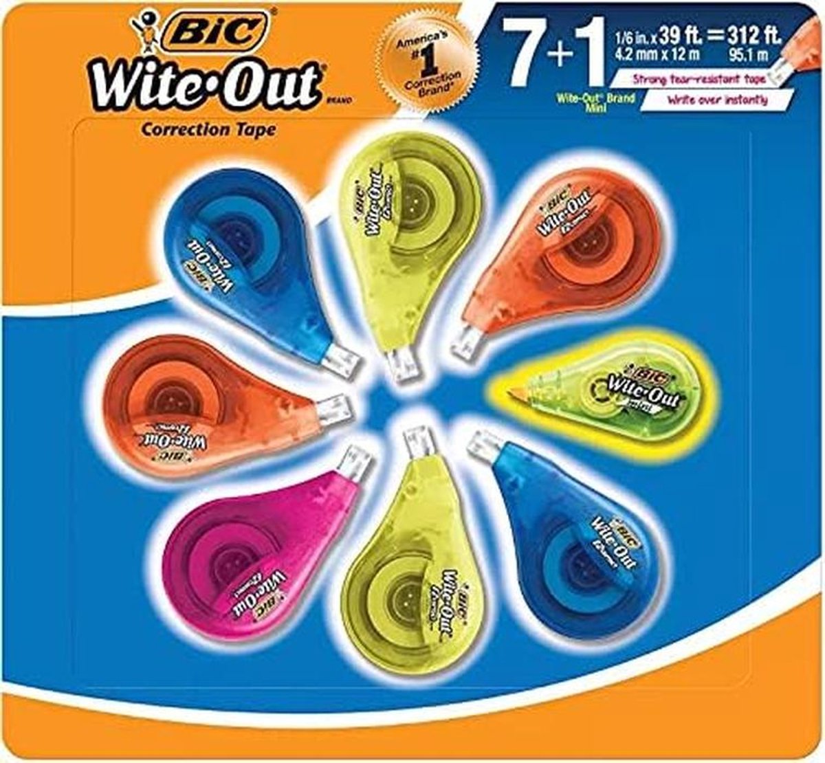 Correctietape Set 8 Stuks Inclusief Mini Roller voor Direct Schrijven