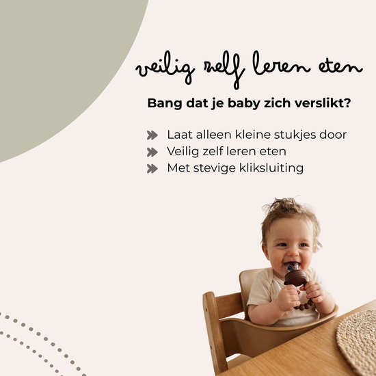 Jikkies Fruitspeen Baby - Inclusief 3 speenmaten - Bijtring - 100% Siliconen - BPA-vrij - Vaatwasser & vriezer - Helpt bij doorkomende tandjes - Vanaf 4 maanden - Groen van Merkloos — afbeelding 3
