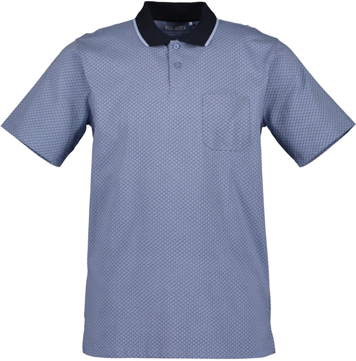 Blue Seven - Polo 321203 blauw print KM - maat 3XL