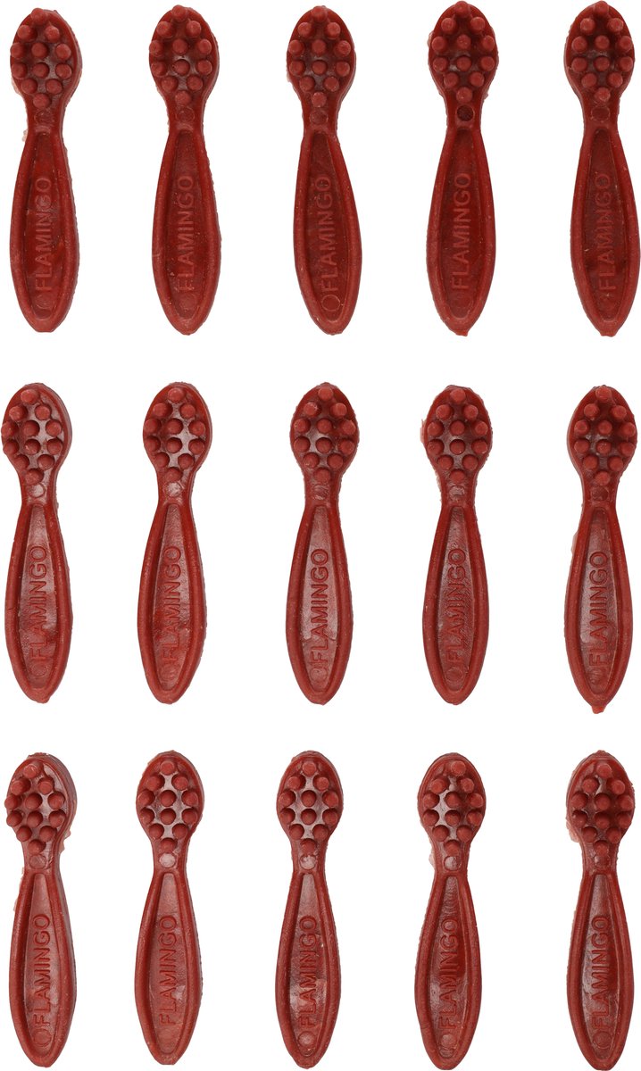 Flamingo Snack Veggie Tandenborstel voor Honden – Aardbei Smaak – Rood – Glutenvrije Tandenreinigende Hondensnack