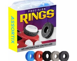 Assortix® Precision Rings - Aim Rings - Ps4 Ps5 Xbox - Zwart, Blauw, Grijs & Rood - Set 5 Verschillende Rings - Soft tot Hard