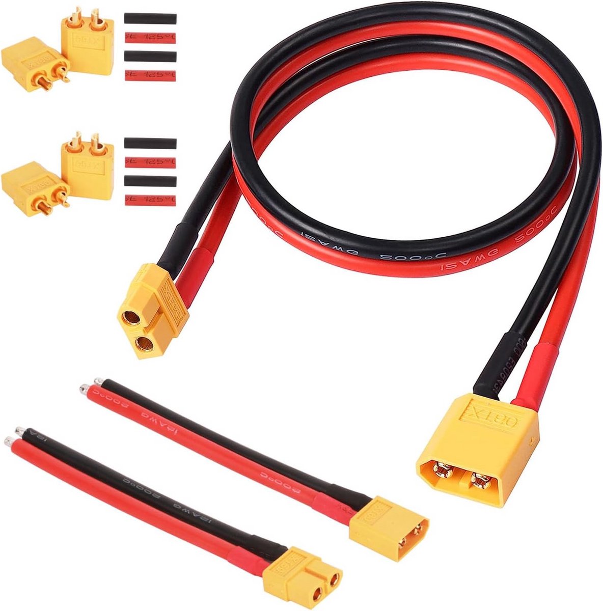 XT60 Verlengkabel met 12AWG Siliconen Draad - 50 cm