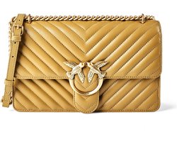 PINKO Love One Crossbody tas Leder 26.5 cm - Dames - verde canguro-antique gold