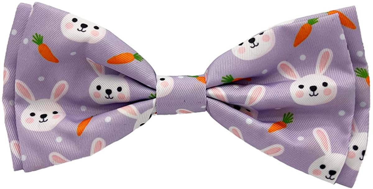 Funny Bunny – Paas vlinderdas voor hond – Verstelbaar honden strikje – Feestelijk paasaccessoire – Maat L