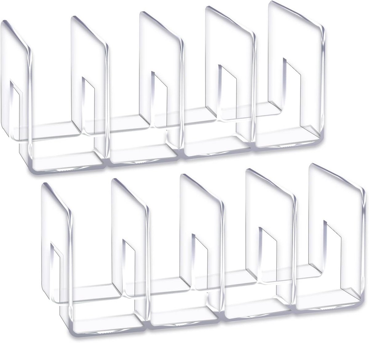 Acryl Bureau File Sorter - Handtas Organizer met 3 Secties (2-Pack)
