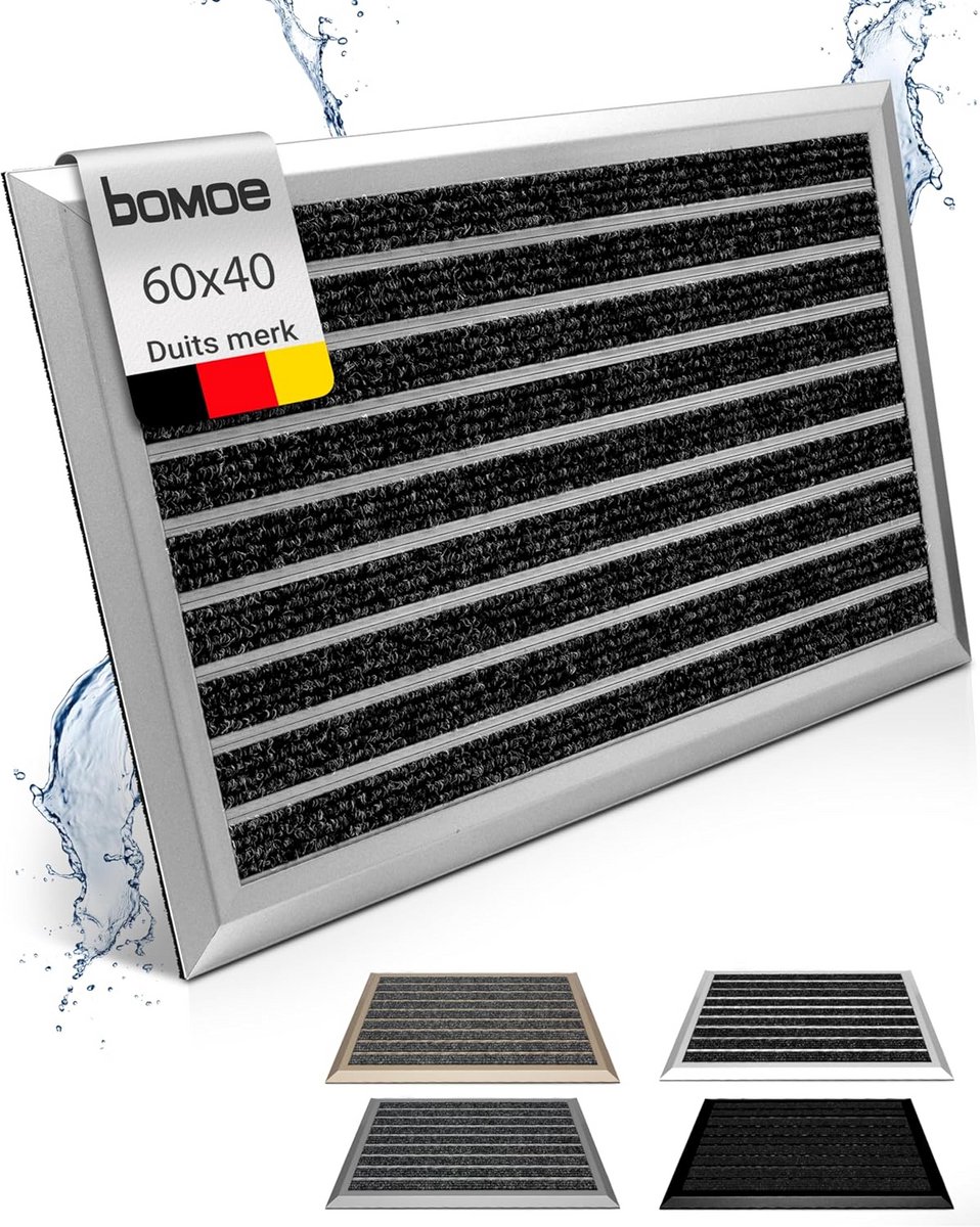 Aluminium Deurmat 40x60 cm - Antislip en Weerbestendig Vloermat voor Voordeur, Schuifdeur 