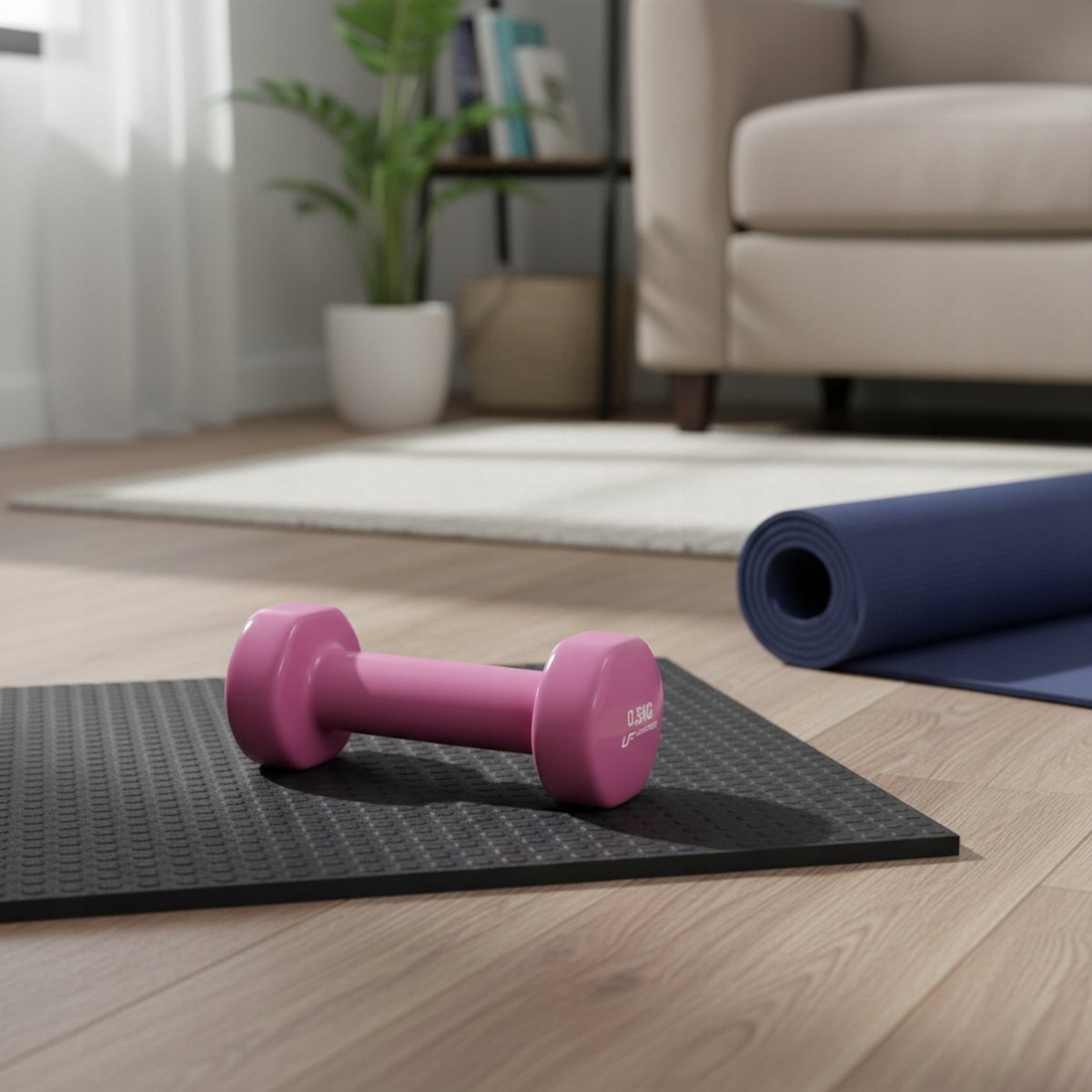 Marbo Sport - Dumbbell UpForm - Dumbbells - Vinyl halter - 0,5 kg - Roze - Voor fitness, aerobics en thuisgym en Home Gym – foto 2