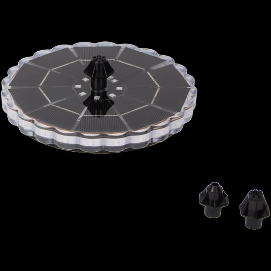 Solar Fontein - Energiezuinige Fontein - Fontein Pomp op Zonne-Energie voor Vijver/Vogelbad/Zwembad - Tuin Decoratie - 5 Opzetstukken - Inclusief Opbergzakje -Milieuvriendelijke Fontijn