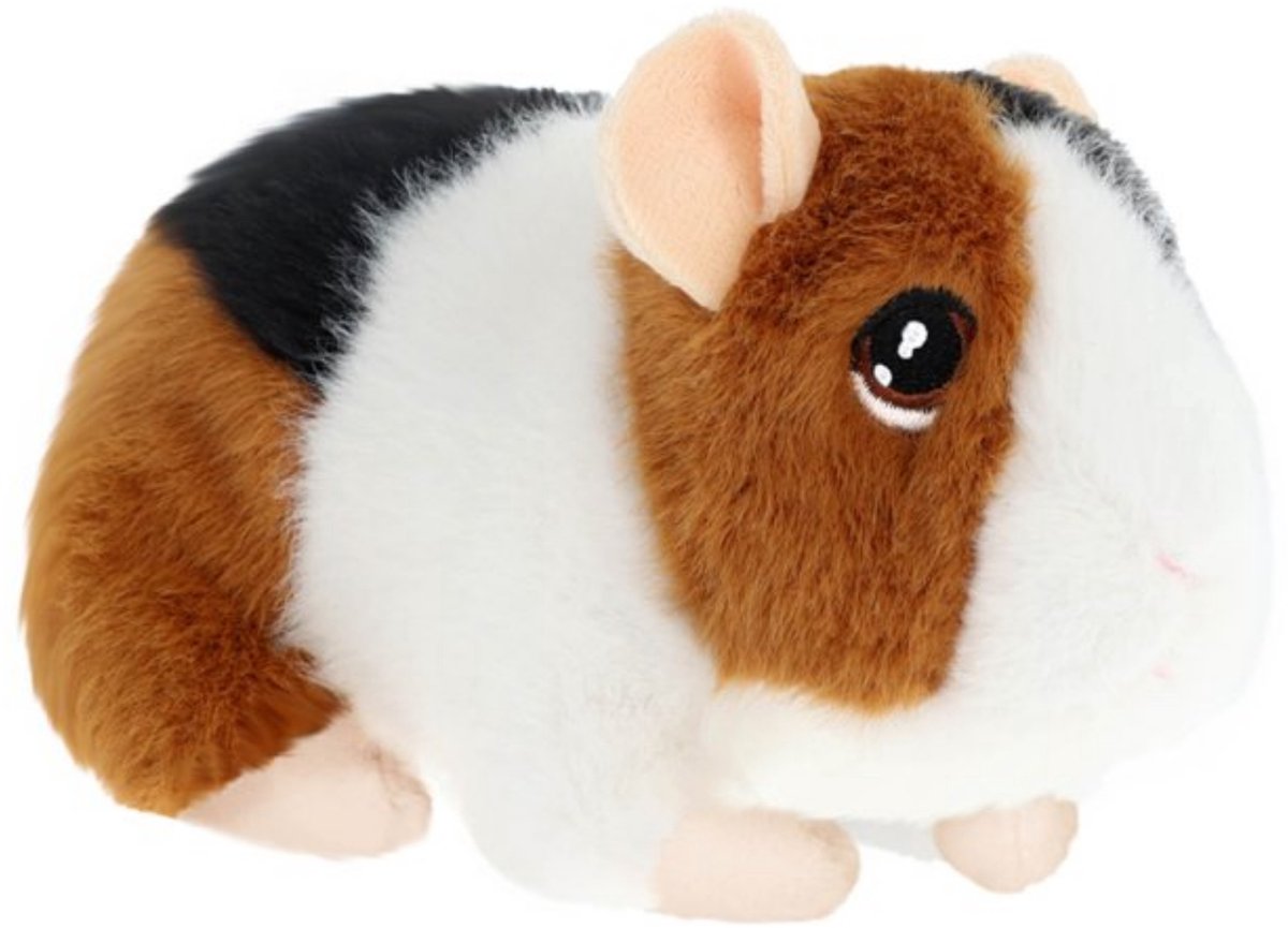 Keel Toys pluche Cavia - knuffeldier - rood - met geluid - 15 cm - knuffel Cavia - Eco collectie