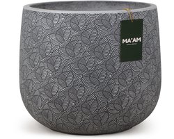 MA'AM Pottery Lara bloempot D29xH25 - grijs - Moderne plantenpot - uniek design - hoge trendy vaas - buiten / binnen - afwateringsgat