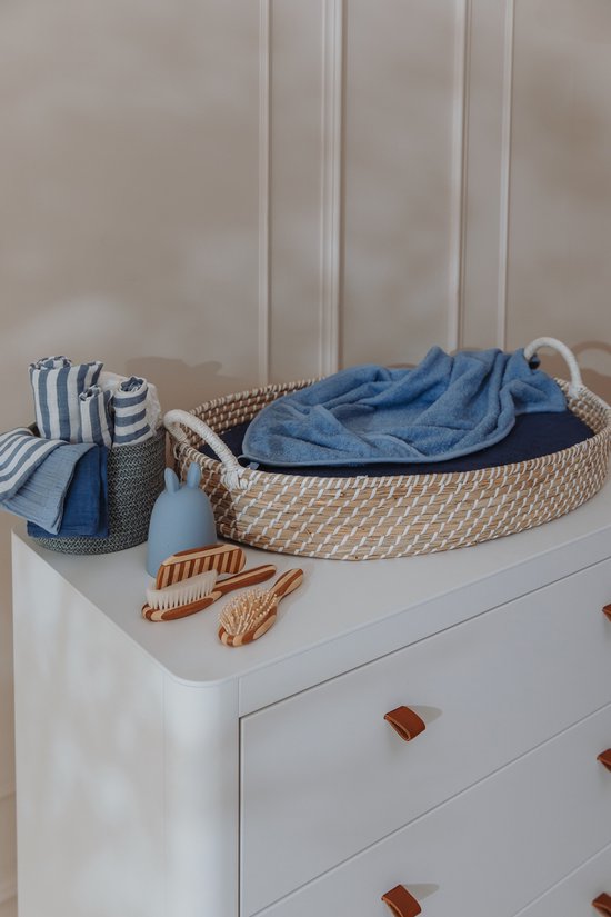 Meyco Baby Uni Aankleedkussenhoes - 2-pack - Badstof - Indigo - 85x75cm — afbeelding 2