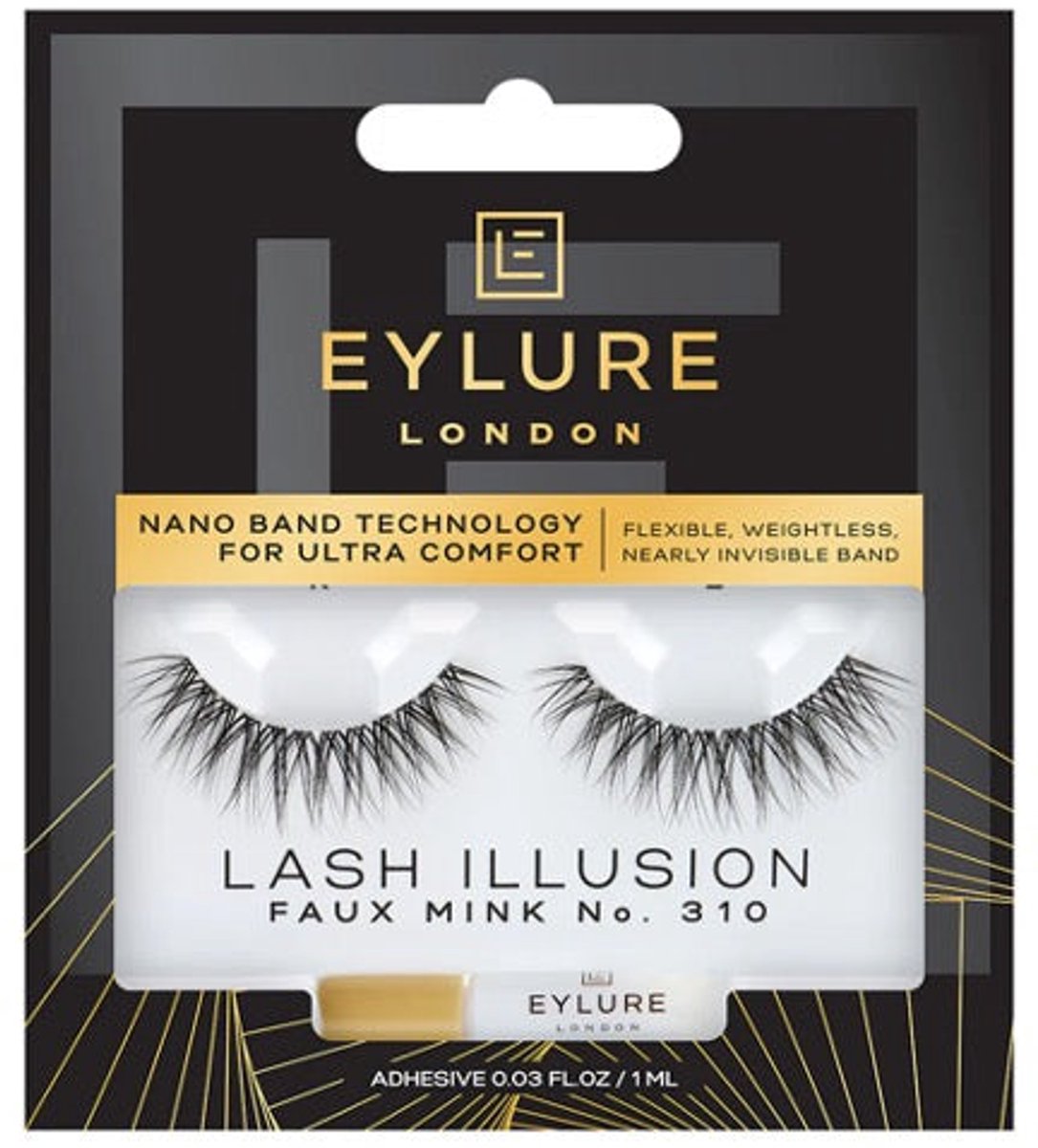 Eylure London Wimpers Lash Illusion Faux Mink no 310 + Lijm