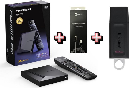 Formuler Z11 Pro Max BT Edition (Upgraded Version) + 32GB USB + Qsmarter Lader - Android 4K Set Top Box - Bluetooth remote