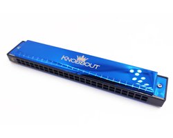 Knobbout C-diatonische mondharmonica,48 gaten, Blauw