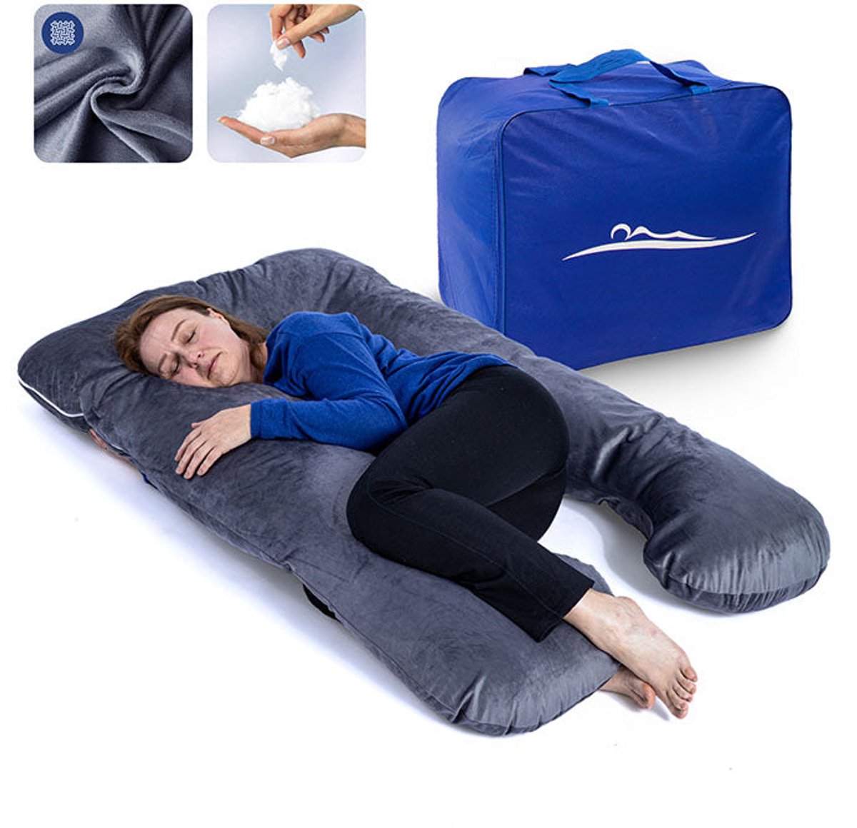 KomfortKissen™ Ergonomisch Kussen - Premium Kussen - Ondersteuning voor Rug en Heupen - Ademend en Zacht - Voor Elke Slaappositie