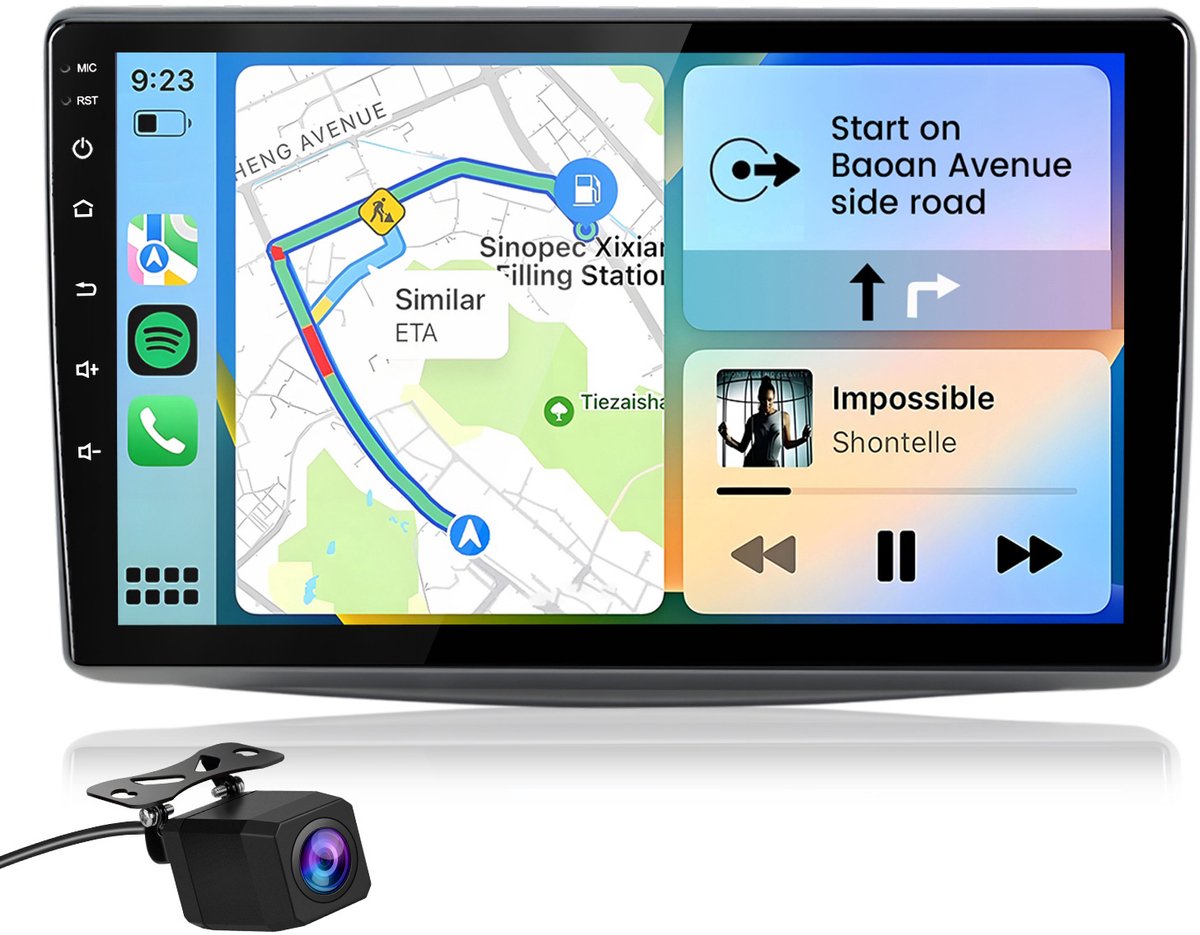 Hexinex Octa-Core autoradio Geschikt voor Alfa Romeo Mito 2008-2019 - Draadloos CarPlay, Android Auto, Android 15, multimediaspeler, 4GB+64GB, +Achteruitrijcamera
