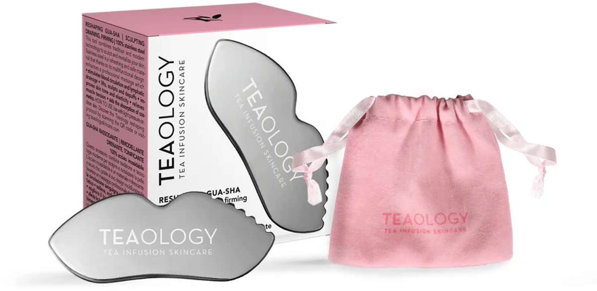 Teaology Skincare Stainless Steel Gua Sha – Roestvrijstalen Gua Sha Massage Tool Voor Gezicht & Lichaam – Stimuleert Lymfedrainage & Bloedcirculatie - Verheldert & Lift de Huid - Verbetert Elasticiteit - Voor Een Stralende En Jeugdige Huid