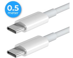 Nuvance Usb C Kabel - 100W - Usb C naar Usb C - 0.5 Meter - Usb-C Kabels - Snellader - 480Mb/ps Data - Usb C Oplader - Wit