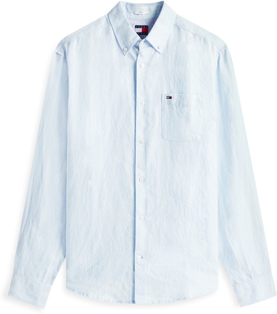 Tommy Jeans Overhemd Tjm Reg Linen Shirt Dm0dm22760 C3q Sweet Mannen Blauw