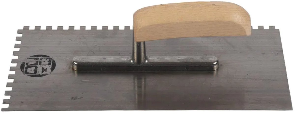 AVR Tools - Pleistertruweel - 28 cm - Getand - Handgreep in hout