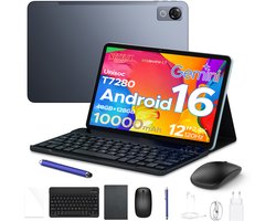 Aorlym P12 - Tablet - 48 GB RAM (8+40 GB) - 128 GB ROM (2TB/TF) - 12 inch 2K 120 Hz IPS - Android 16 - 10000 mAh /18 W - T7280 OctaCore - Dubbele camera - WiFi 5 - Bluetooth - Face ID - Toetsenbord - Stylus meegeleverd - Grijs