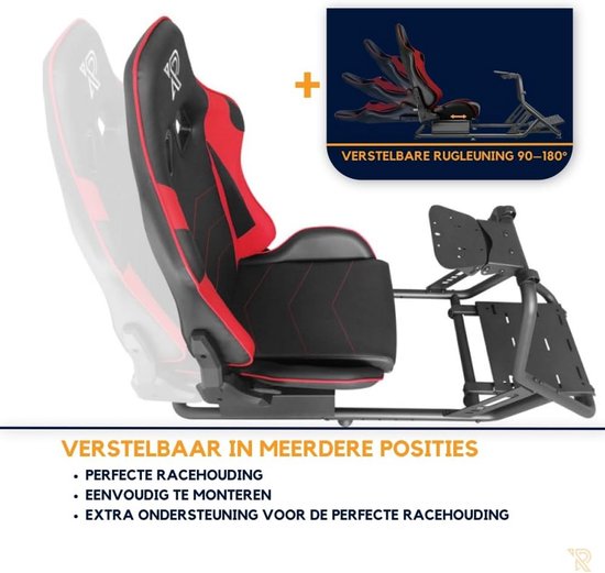 Racing Simulator Cockpit - Verstelbare Stoel met Stalen Frame voor Simracing - Geschikt voor Beginners en Professionals — afbeelding 4