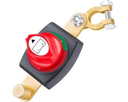 Auto Batterij Uitschakelaar - 12V/24V - Automatische Stroomonderbreker - Lekstroom Beveiliging & Accu Protector - Universeel - Accupoolklem - instelbare 180° batterijschakelaar