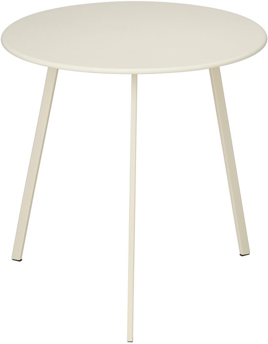 Mica Decorations Seatle Bijzettafel voor Buiten - H46 x Ø38 cm - IJzer - Crème