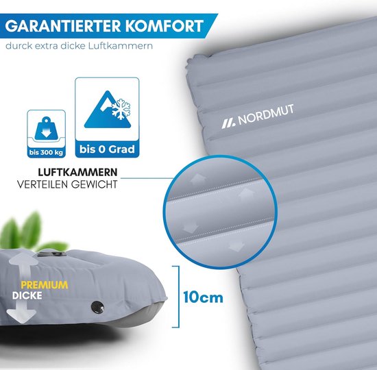 Zelfopblazende slaapmat voor 2 personen - 10 cm ultracomfortabele outdoor matras van Quechua — afbeelding 5