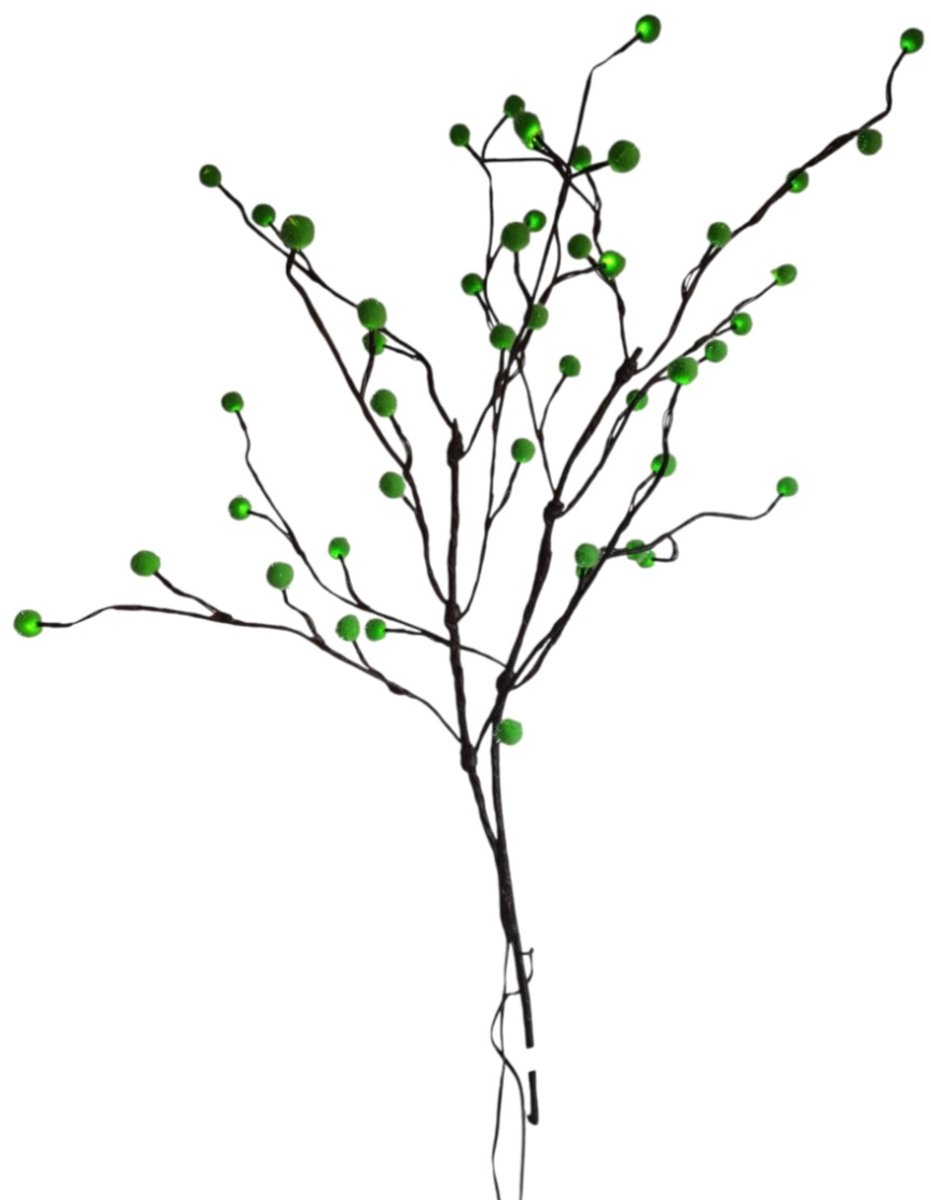 Luca Lighting Decoratieve tak groen, 48LED,Op batterijen met timer,H100xD20-40cm