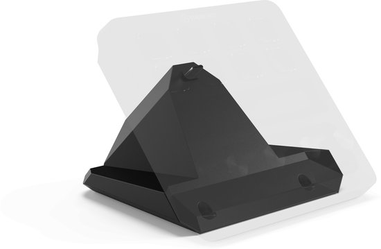 Zwarte Elgato XLR Dock MK.2 stand met een transparant scherm.