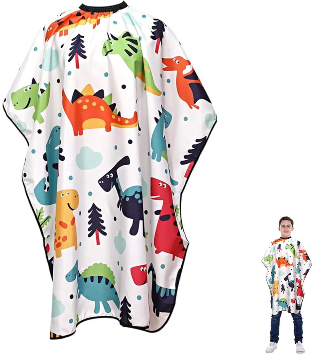 Kinder Kappersmantel - Kapmantel - Kapperscape - Kindappersmantel - Kinder Kappersschort - Kappersmantel - Kappersschort - Haar Accessoire - met verstelbare halslijn - 140*102 cm - wit