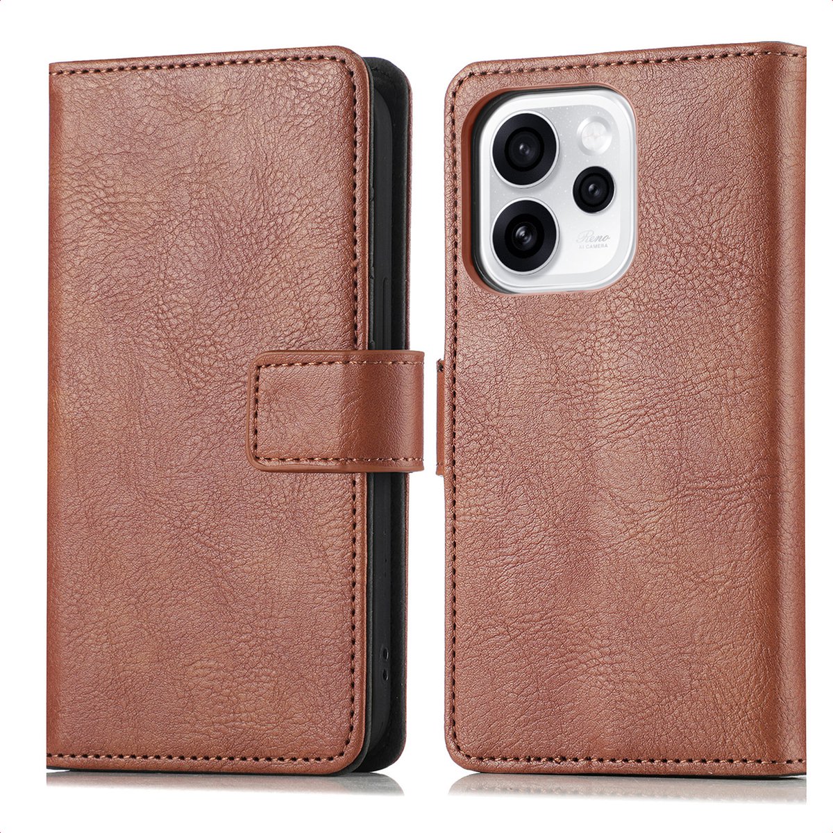 imoshion Hoesje - Geschikt voor Oppo Reno15 F (5G) - Luxe Bookcase - Bruin
