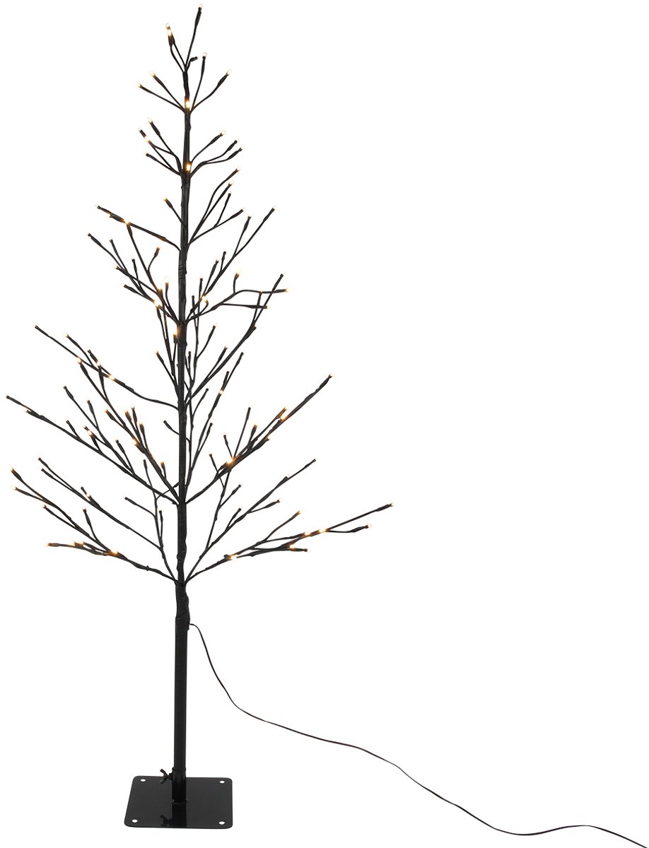 Kerstverlichting LED boom 80 lampjes zwart 120cm, gouden gloed