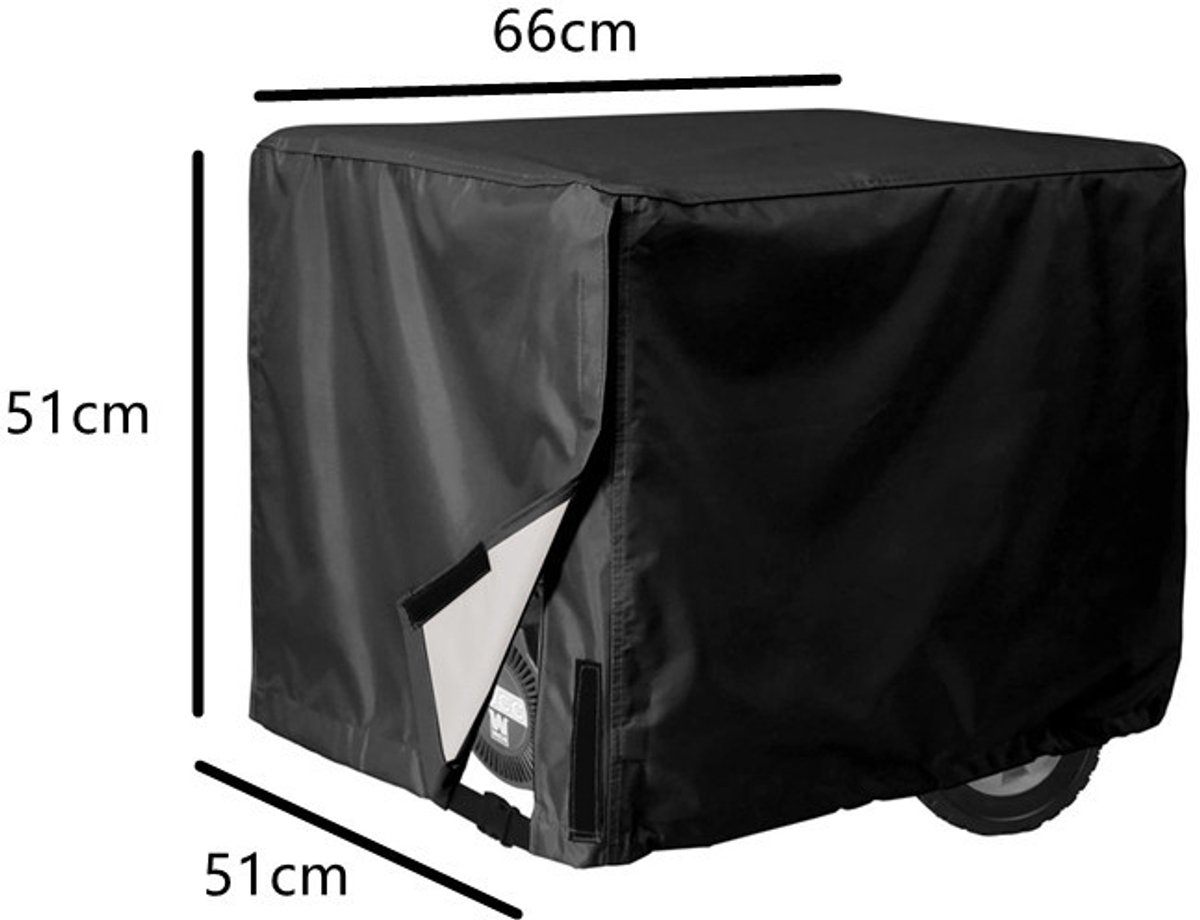 Generator hoes - Motorbescherming - Draagbare generatortent - Stofhoes - machine-uitrustingshoes - UV- en regenbestendige bescherming - voor de meeste generatoren - 65*51*51 cm - zwart – foto 2
