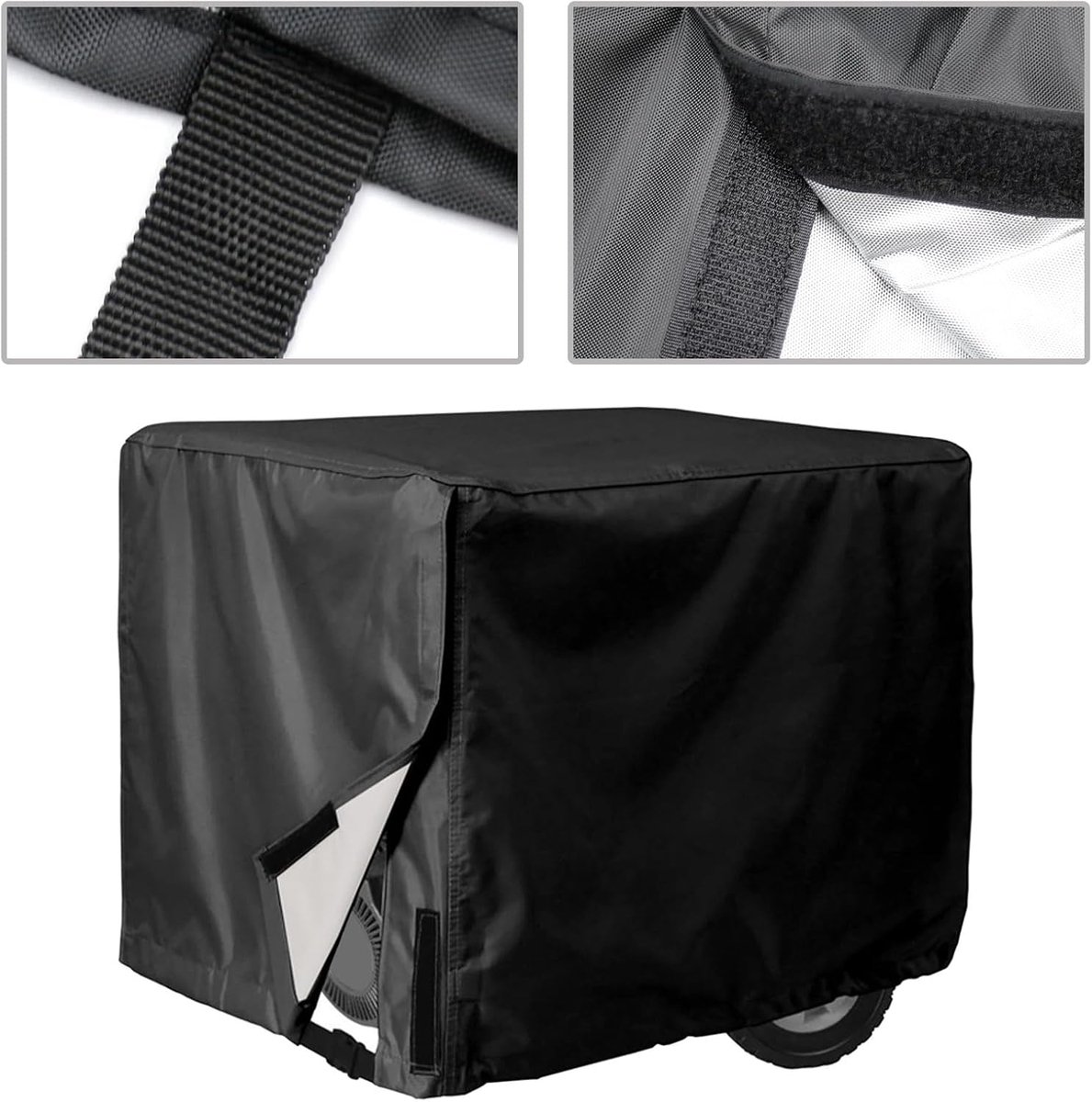 Generator hoes - Motorbescherming - Draagbare generatortent - Stofhoes - machine-uitrustingshoes - UV- en regenbestendige bescherming - voor de meeste generatoren - 65*51*51 cm - zwart – foto 6
