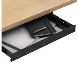 Desktronic Bureaulade - Zwart - Hoogste kwaliteit staal - Maximaal gewicht 8kg