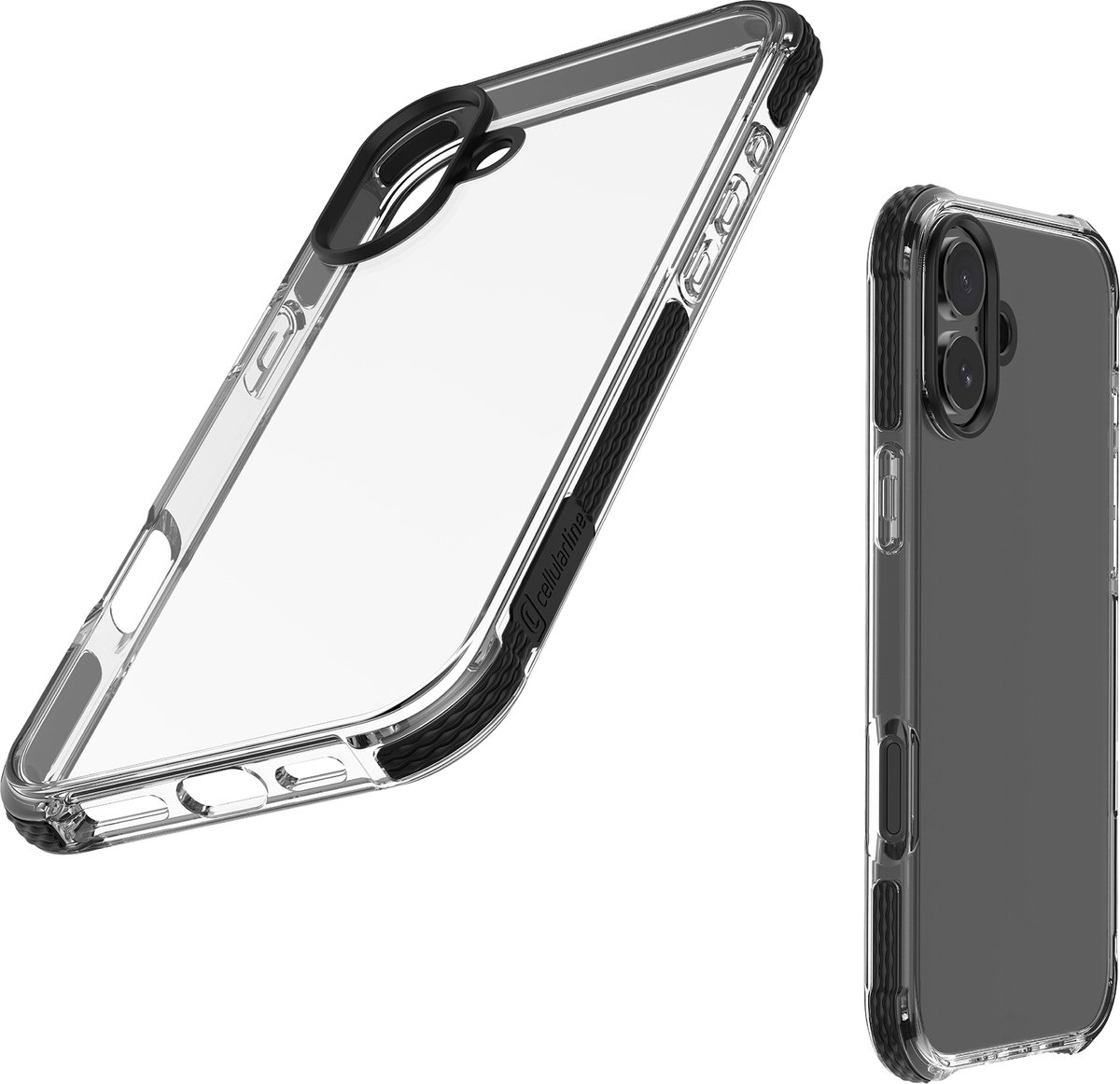 Cellularline Ultra Beschermend Hoesje - Geschikt voor iPhone 16 - IDS Technologie & Microban & Shockproof - Transparant
