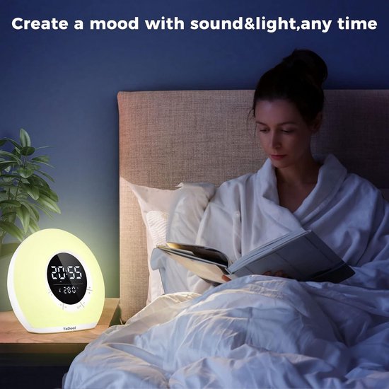Zonsopgang Alarm Klok met Bluetooth Speaker - Nachtlampje en Slaaptrainer van LUVION — afbeelding 2