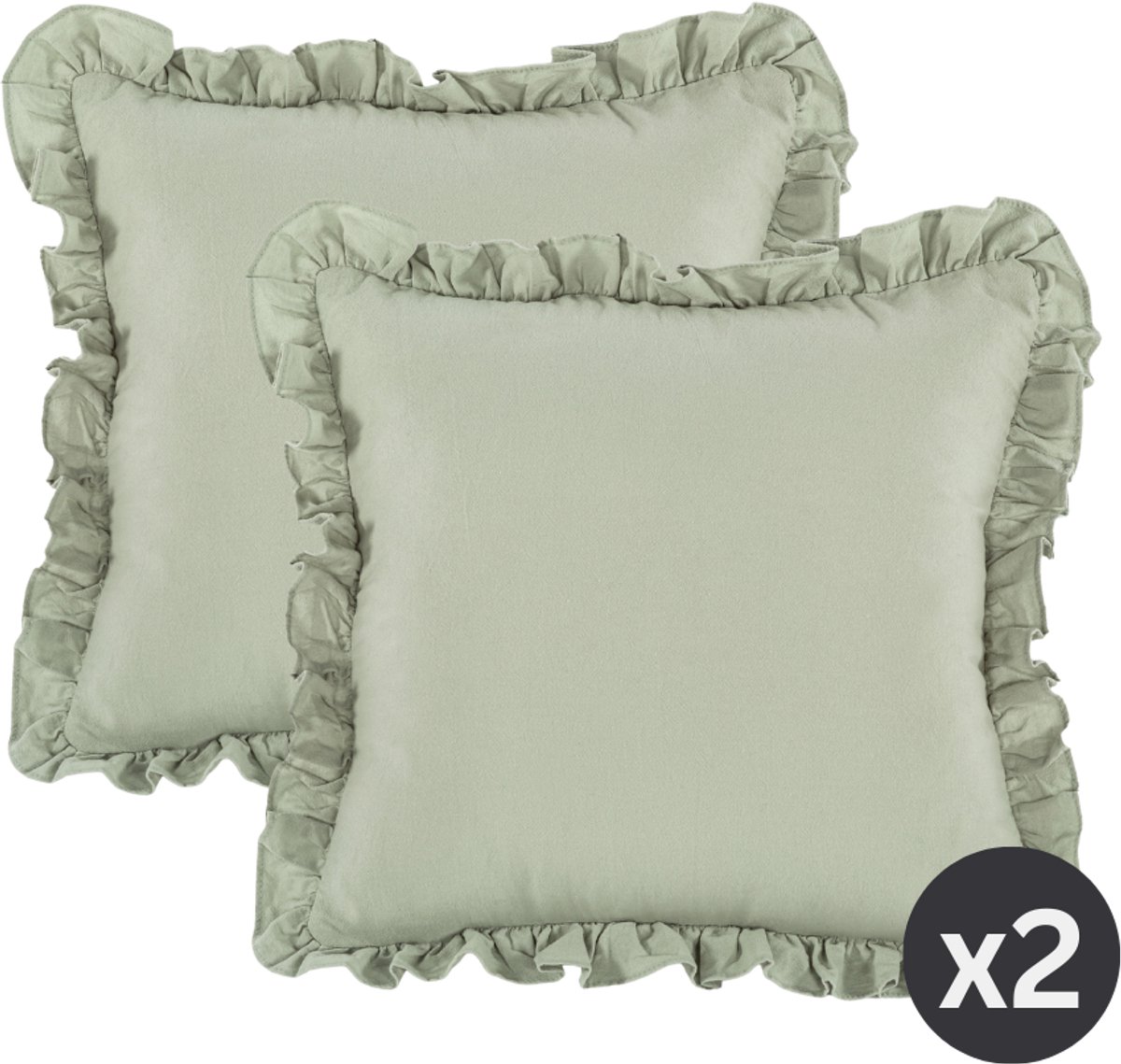 Tiseco Sierkussen (gevuld) ABBY - 45x45 cm, groen Green tea